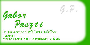 gabor paszti business card